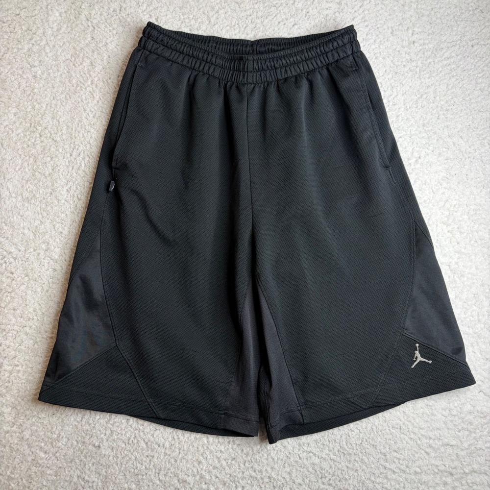 Jordan Brand Mens Black Mesh baggy Basketball Shorts Size Medium Jumpman